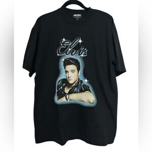 HSTRY x Elvis Presley Airbrush Graphic T-Shirt - Black - Size Medium